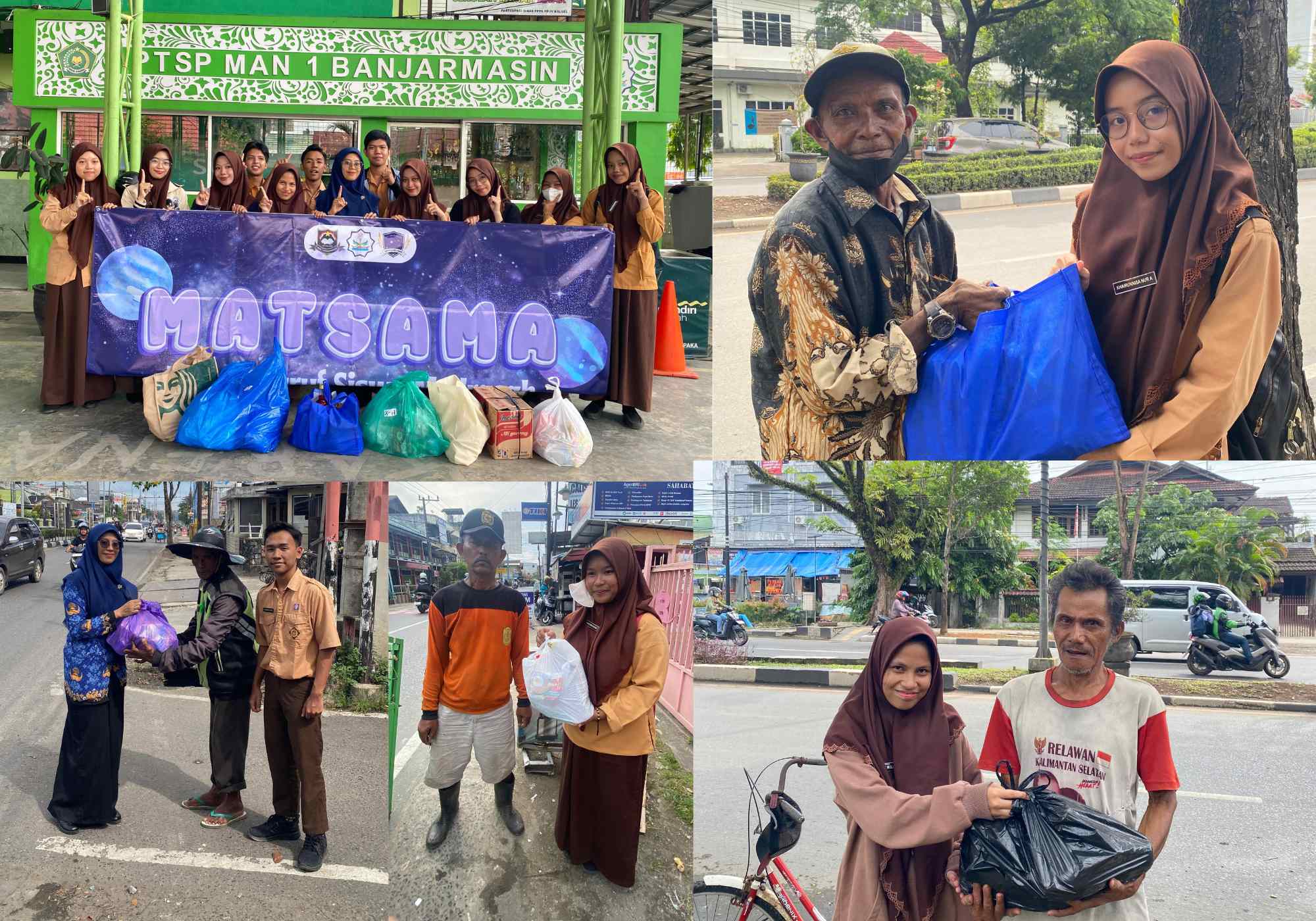 Rangkaian Kegiatan MATSAMA, MPK-OSIM MAN 1 Kota Banjarmasin Bagikan Sembako Kepada Warga