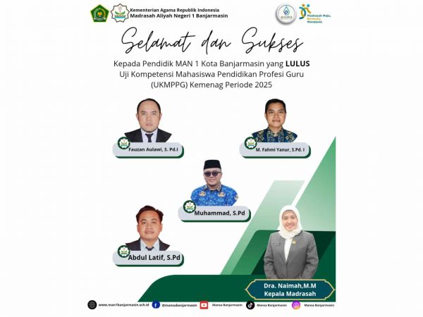 Empat Guru MAN 1 Kota Banjarmasin Lulus UKMPPG Kemenag Periode 2025
