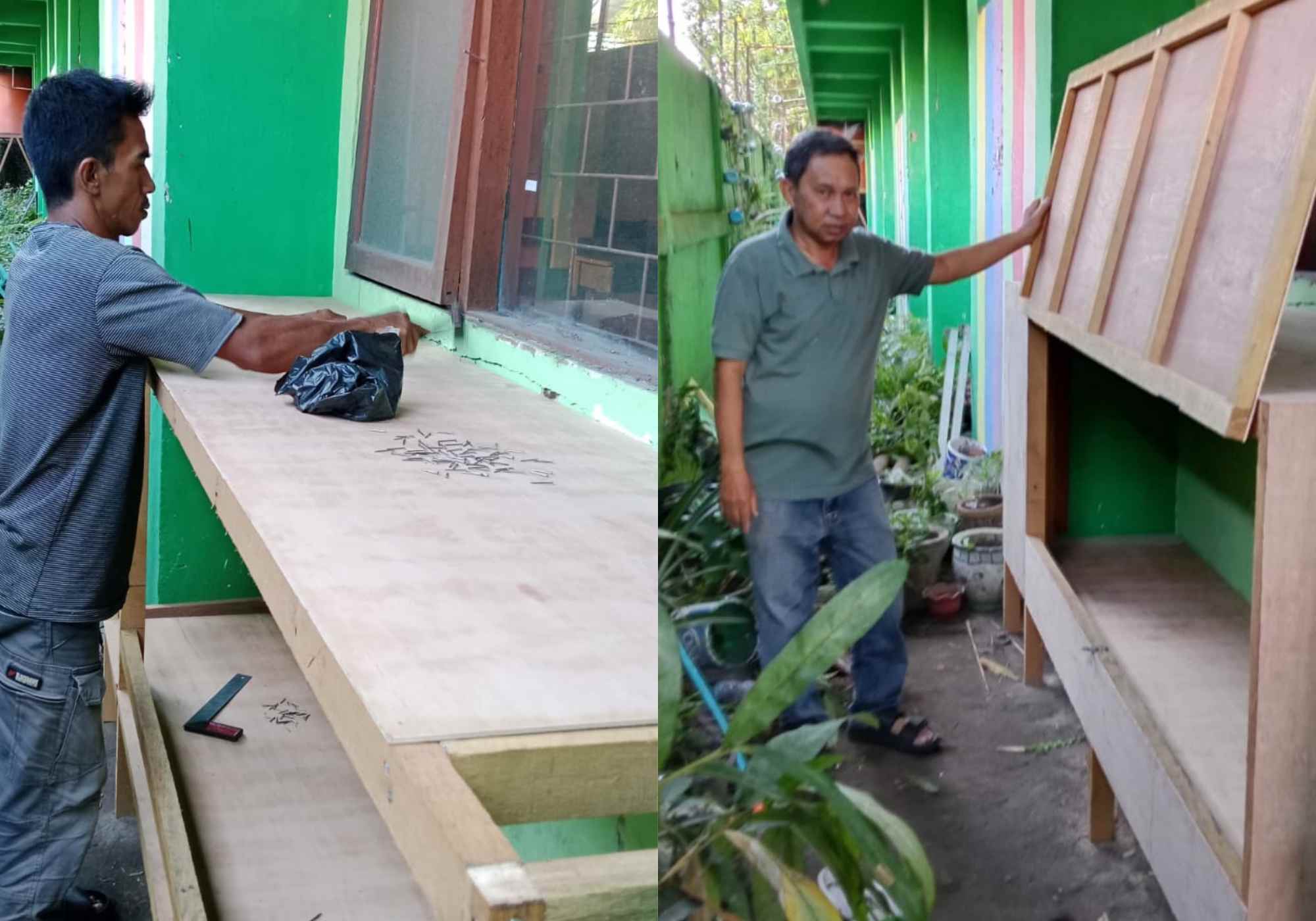 Wakamad Sarpras MAN 1 Kota Banjarmasin Inisiasi Pembuatan Gudang Tikar di Dekat Halaman Madrasah